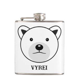 Cute Cartoon Polar Bear Hip Flask
