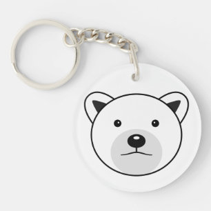Cute Cartoon Polar Bear Key Ring