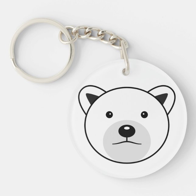 Cute Cartoon Polar Bear Key Ring (Front)