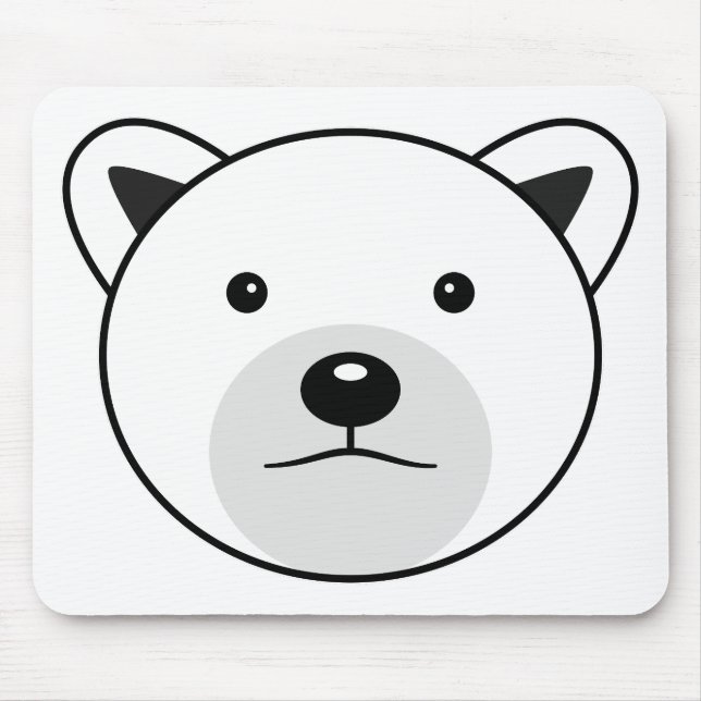 Cute Cartoon Polar Bear Mouse Pad (Front)