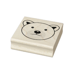 Cute Cartoon Polar Bear Rubber Stamp