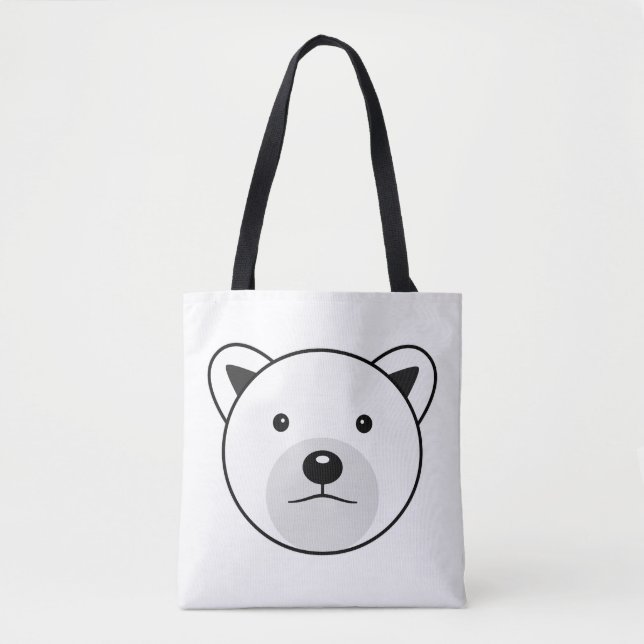 Cute Cartoon Polar Bear Tote Bag (Front)