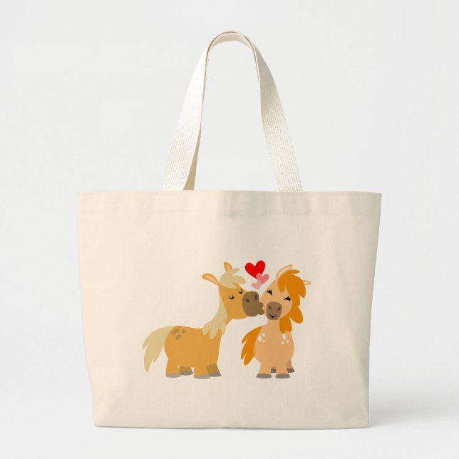 Cute Cartoon Ponies in Love bag (Front)