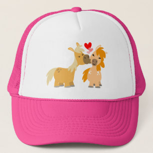 Cute Cartoon Ponies in Love Trucker Hat