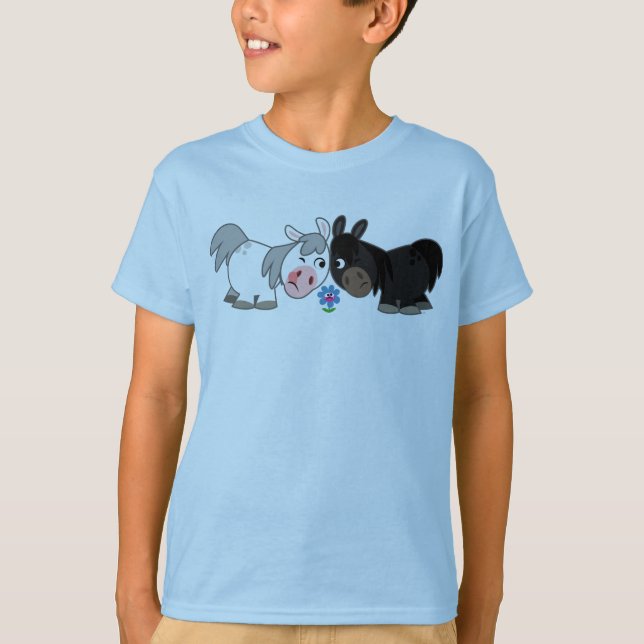 Cute Cartoon Ponies Standoff  Children T-Shirt (Front)