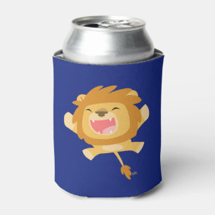 Cute Cartoon Pouncing Lion Can Cooler