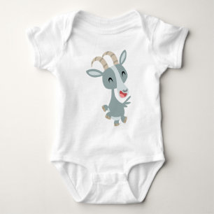 Cute Cartoon Prancing Goat  Baby Apparel Bodysuit