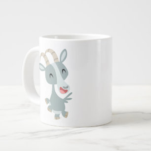 Cute Cartoon Prancing Goat Jumbo Mug