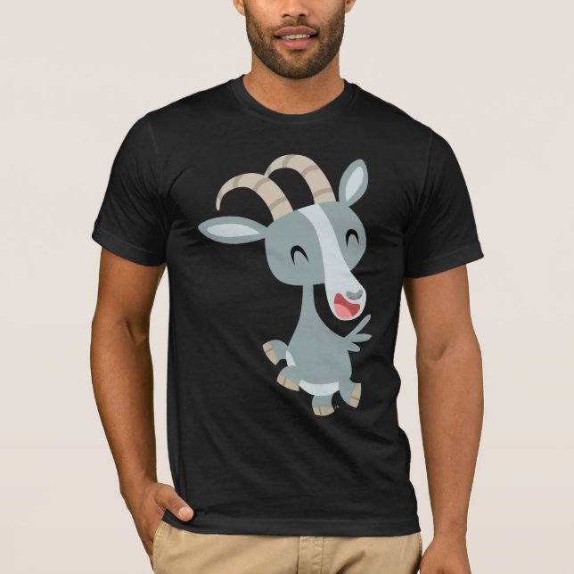 Cute Cartoon Prancing Goat T-Shirt (Front)