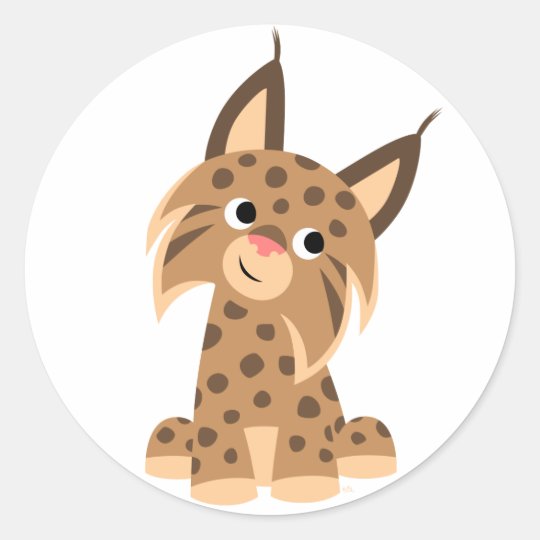 Cute Cartoon Prankish Lynx Sticker Zazzle Com Au