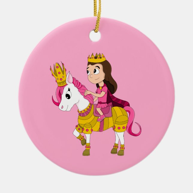 Cute cartoon princess ceramic ornament (Front)
