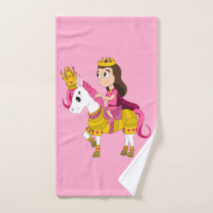 Cute cartoon princess hand towel