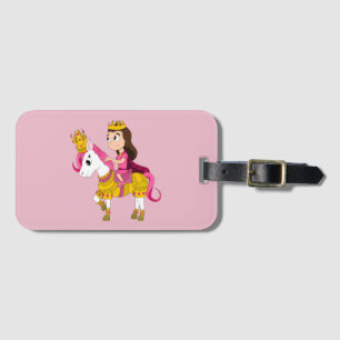 Cute cartoon princess luggage tag