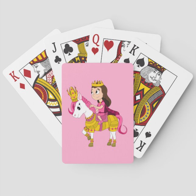 Cute cartoon princess playing cards (Back)