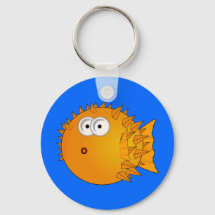 Cute Cartoon Puffer Fish Key Ring