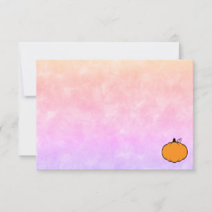 Cute Cartoon Pumpkin Colourful Watercolor Blank Card