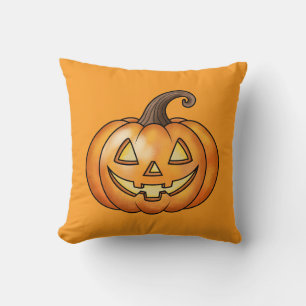 Cute Cartoon Pumpkin Orange Halloween Cushion