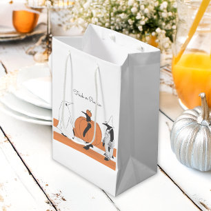 Cute Cartoon Pumpkin Penguin Funny Halloween Medium Gift Bag