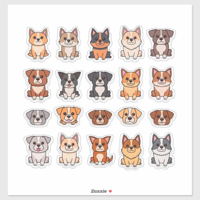 Cute Cartoon Puppies Collection (Sheet)