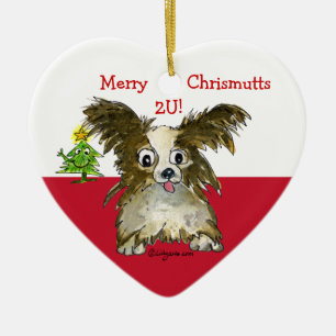 Cute Cartoon Puppy Dog Heart Ornament