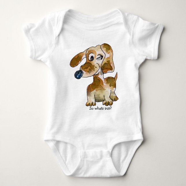 Cute Cartoon Puppy Dogs Baby Baby Bodysuit (Front)