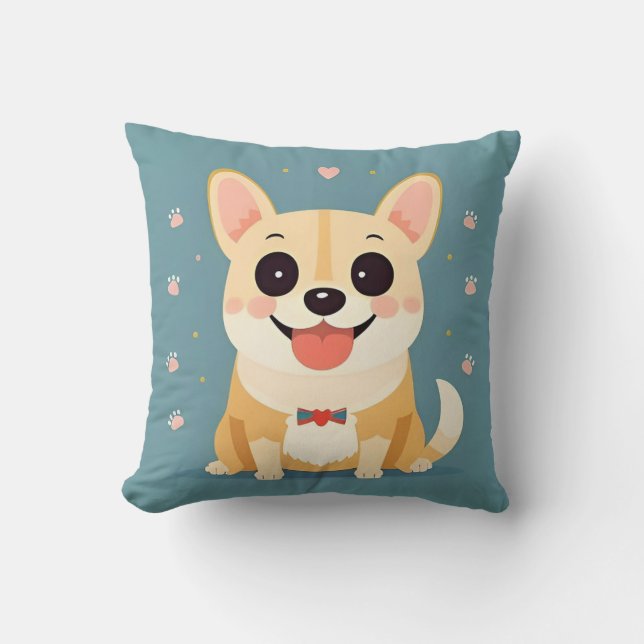 Cute Cartoon Puppy playful pet Cushion (Front)