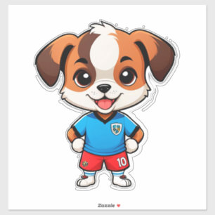 Cute Cartoon Puppy Soccer Player