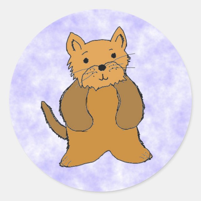 Cute Cartoon Puppy Sticker (Front)