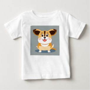 Cute Cartoon Puppy with Adorable Expression Baby T-Shirt