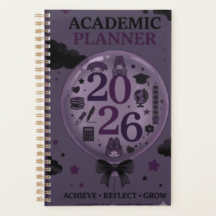 Cute Cartoon Purple Sky and Dark Clouds 2026 Acade Planner