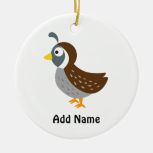 Cute Cartoon Quail Ceramic Ornament