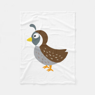 Cute Cartoon Quail Fleece Blanket