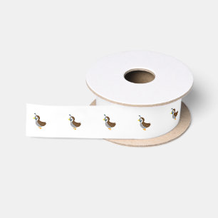 Cute Cartoon Quail Satin Ribbon