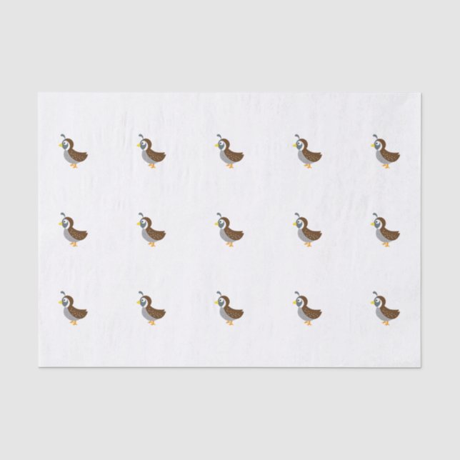 Cute Cartoon Quail Tissue Paper (Front)
