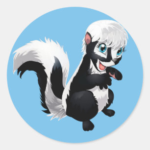 Cute Cartoon Racoon Classic Round Sticker