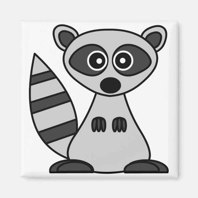 Cute Cartoon Racoon Magnet (Front)