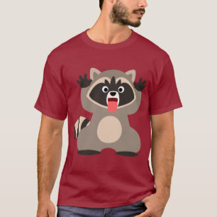 Cute Cartoon Racoon Sticking Out Tongue T-Shirt