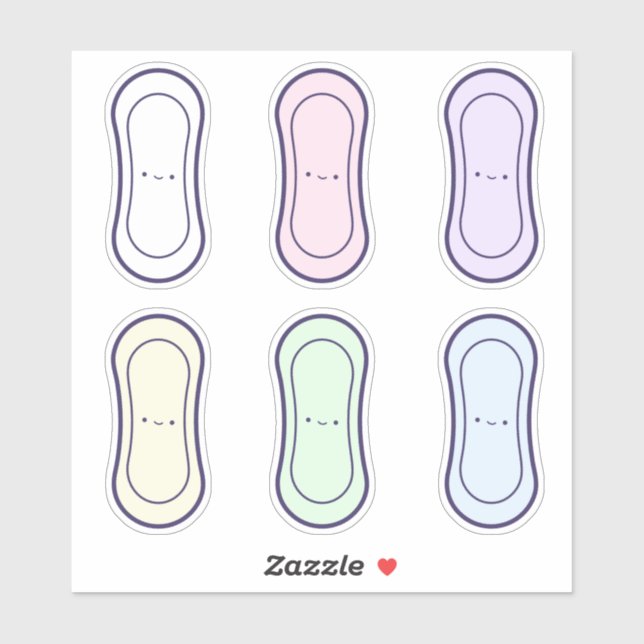Cute Cartoon Rainbow Panty Liners First Period  (Sheet)