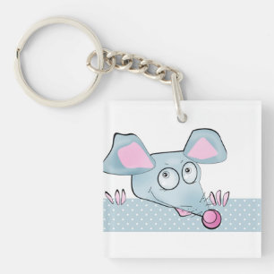 Cute cartoon rat mouse New Year 2020 symbol kids c Key Ring
