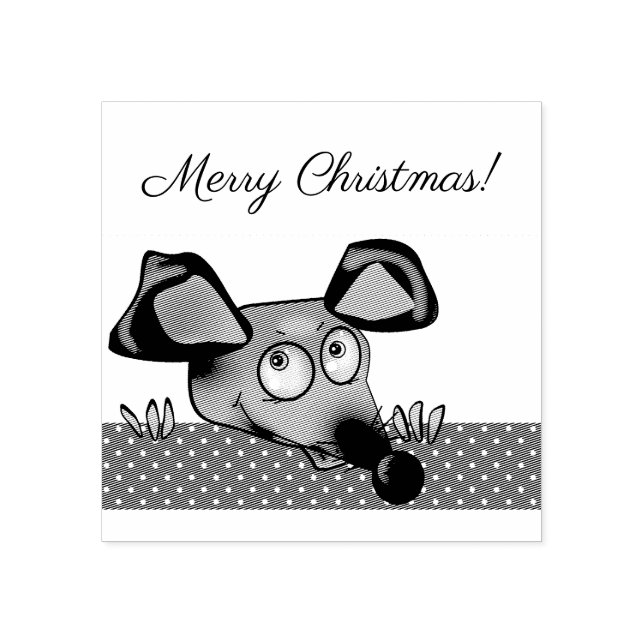 Cute cartoon rat mouse New Year 2020 symbol kids c Rubber Stamp (Imprint)