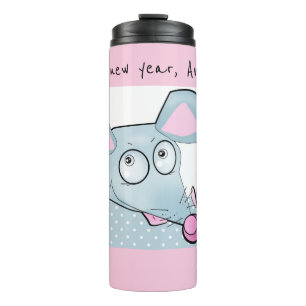 Cute cartoon rat mouse New Year 2020 symbol kids c Thermal Tumbler