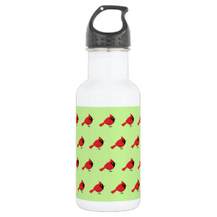 Cute Cartoon Red Cardinal with Flowers 532 Ml Water Bottle