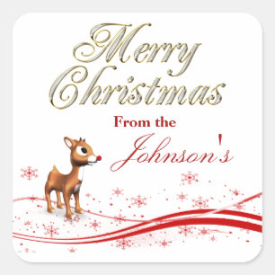 Cute Cartoon Reindeer Christmas Gift Tags