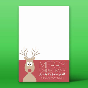 Cute Cartoon Reindeer - Merry Christmas Greeting Post-it Notes