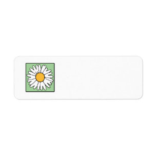 Cute Cartoon Retro Daisy Spring Garden Flower Return Address Label