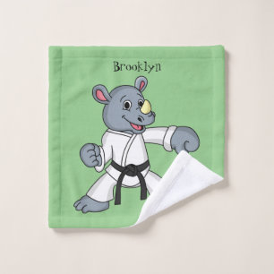 Cute cartoon rhino kung fu cartoon bath towel set