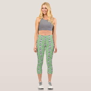 Cute cartoon rhino kung fu cartoon capri leggings