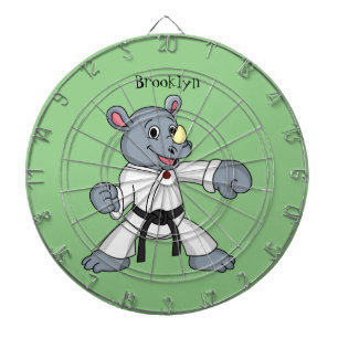 Cute cartoon rhino kung fu cartoon dartboard