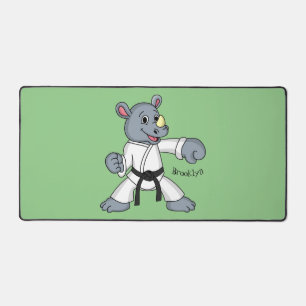Cute cartoon rhino kung fu cartoon desk mat