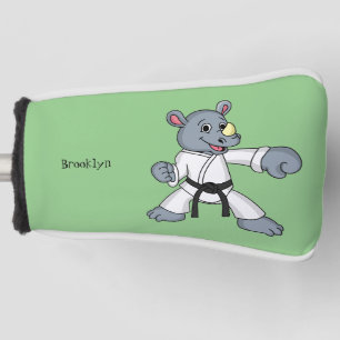 Cute cartoon rhino kung fu cartoon golf head cover